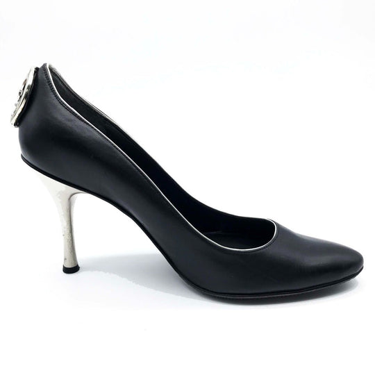 mastermind JAPAN pumps leather black Skull Almond toe Women 24 Used Authentic