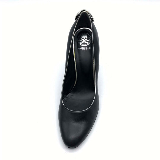 mastermind JAPAN pumps leather black Skull Almond toe Women 24 Used Authentic