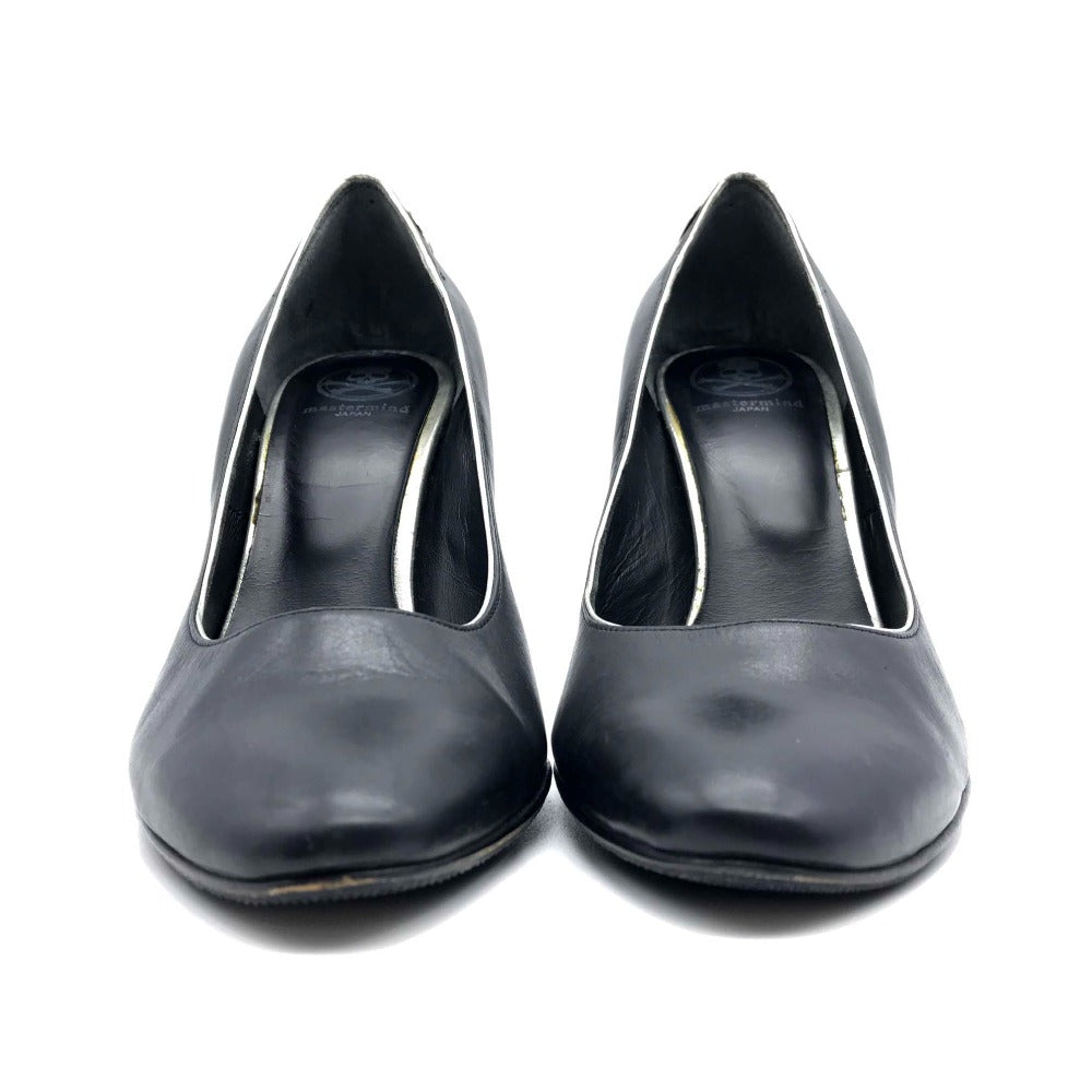 mastermind JAPAN pumps leather black Skull Almond toe Women 24 Used Authentic