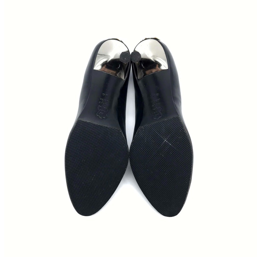 mastermind JAPAN pumps leather black Skull Almond toe Women 24 Used Authentic