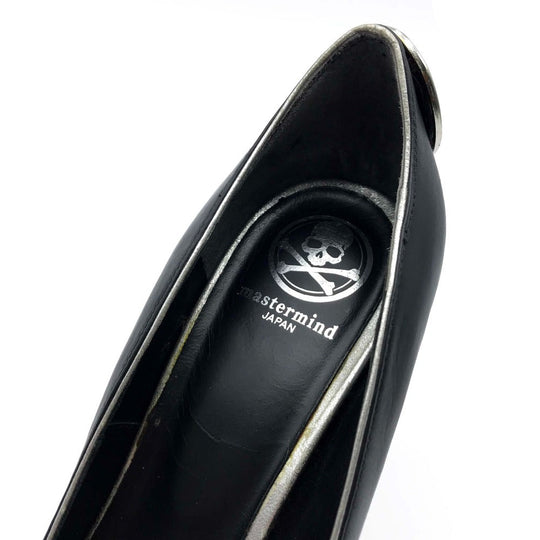 mastermind JAPAN pumps leather black Skull Almond toe Women 24 Used Authentic