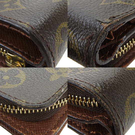 LOUIS VUITTON Bifold Wallet M61667 Monogram Brown Compact zip