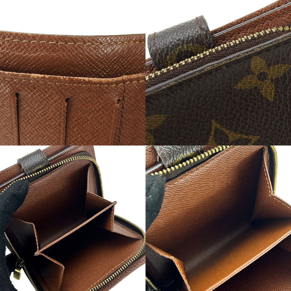 LOUIS VUITTON Bifold Wallet M61667 Monogram Brown Compact zip