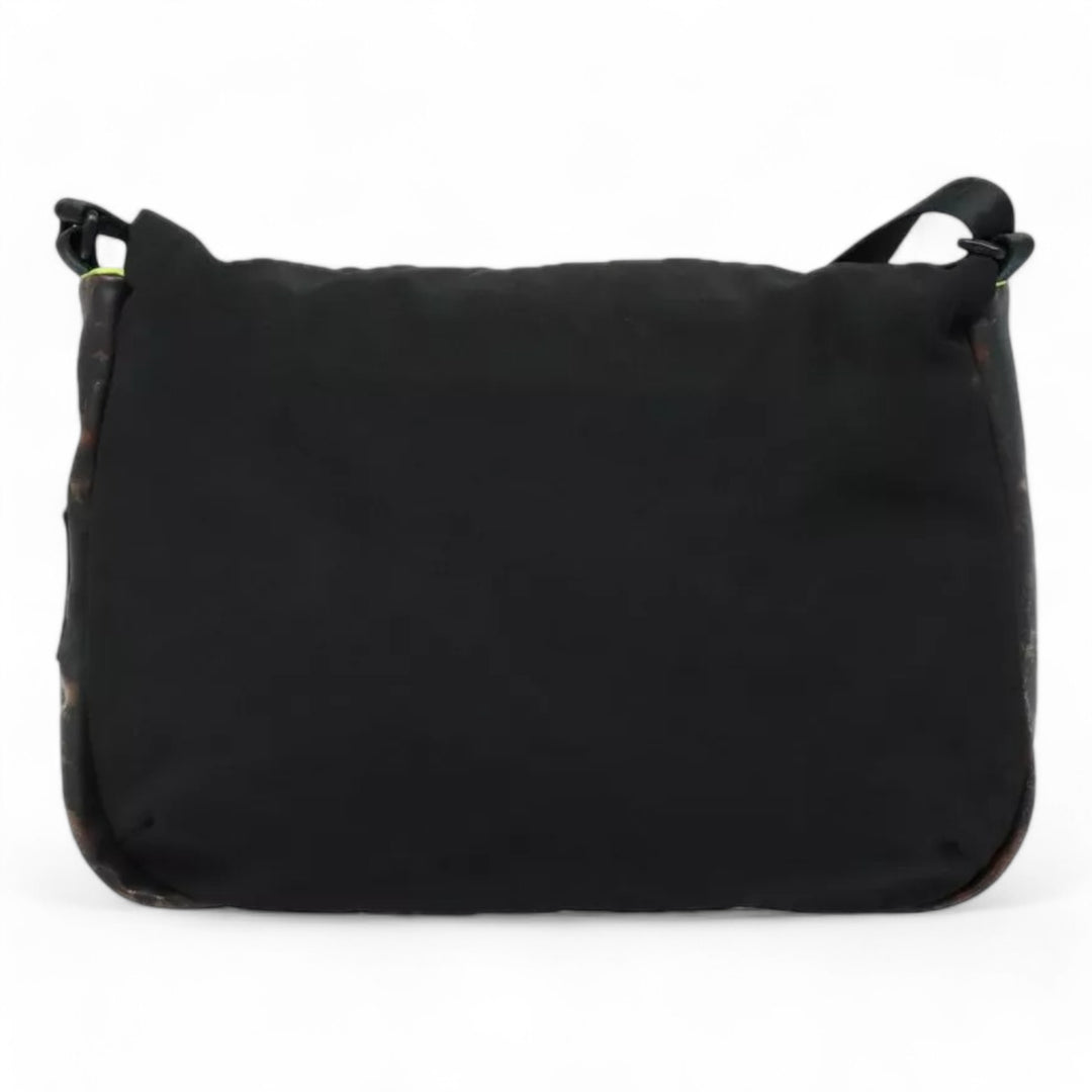 Chanel Sports Shoulder Bag Nylon Black Silver Unisex CC Logo Adjustable Strap