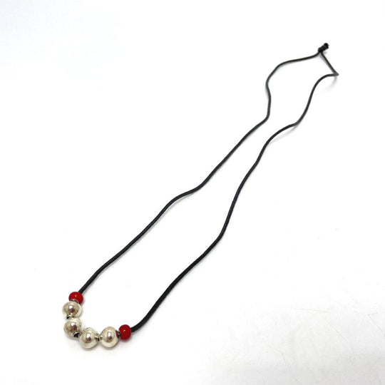 Cippy Crazy Horse Necklace SV925 Silverx red Accessories Double cross mens Used Authentic
