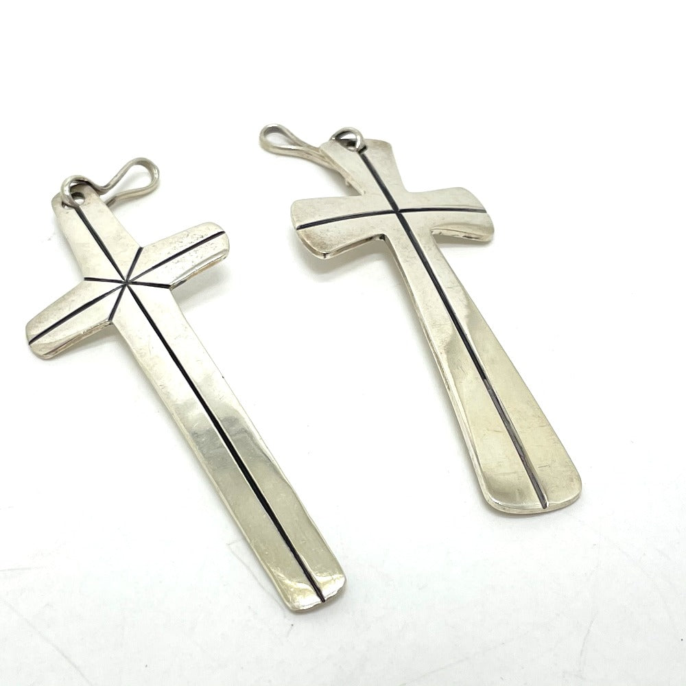 Cippy Crazy Horse Necklace SV925 Silverx red Accessories Double cross mens Used Authentic