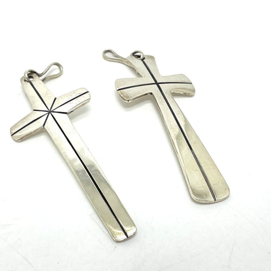 Cippy Crazy Horse Necklace SV925 Silverx red Accessories Double cross mens Used Authentic
