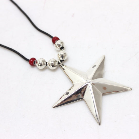 Cippy Crazy Horse Necklace Sterling Silver Silver x Red Accessories Star mens Used Authentic