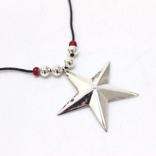 Cippy Crazy Horse Necklace Sterling Silver Silver x Red Accessories Star mens Used Authentic