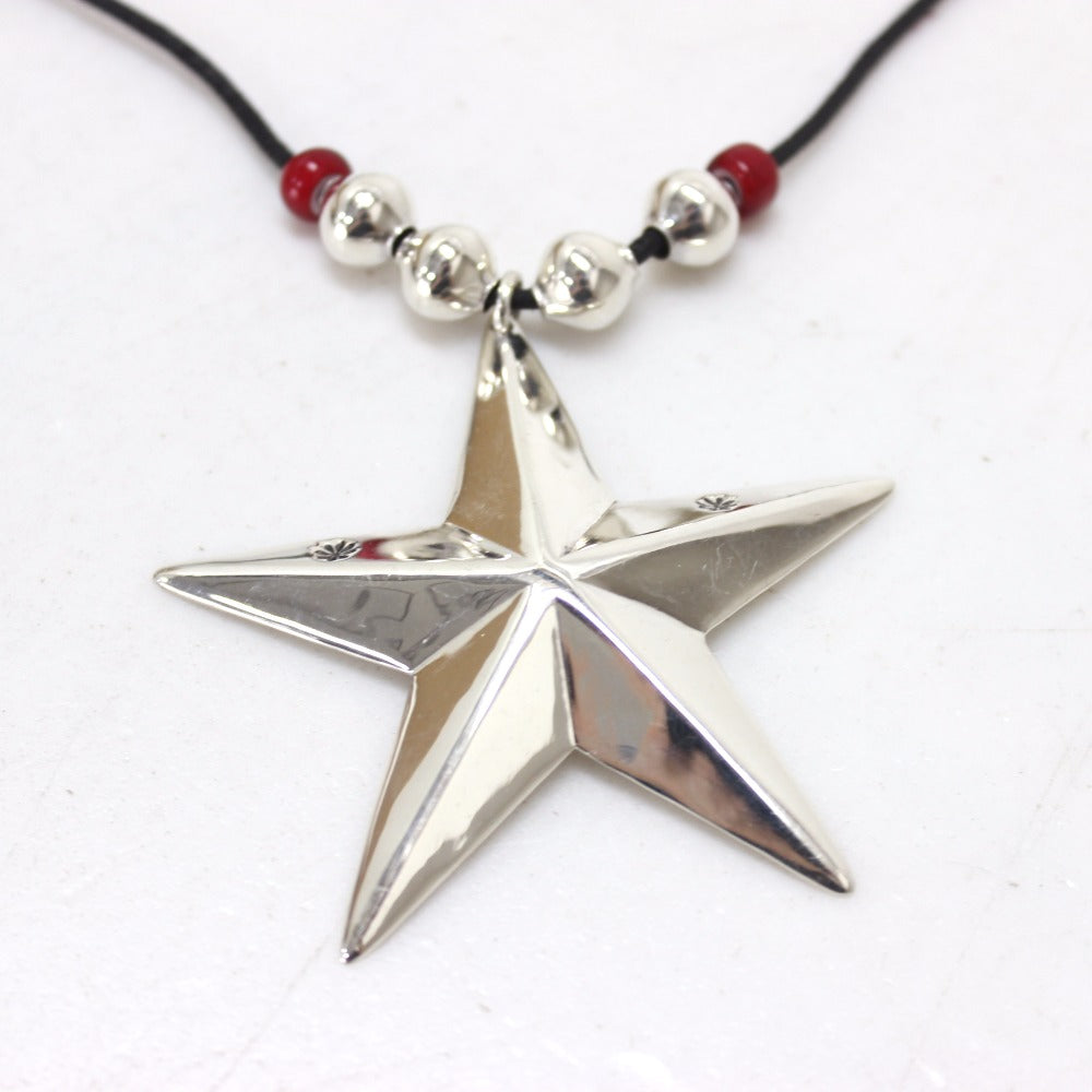 Cippy Crazy Horse Necklace Sterling Silver Silver x Red Accessories Star mens Used Authentic