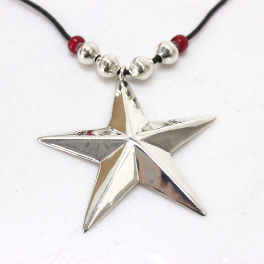 Cippy Crazy Horse Necklace Sterling Silver Silver x Red Accessories Star mens Used Authentic