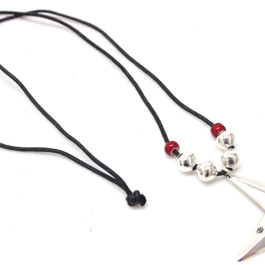Cippy Crazy Horse Necklace Sterling Silver Silver x Red Accessories Star mens Used Authentic