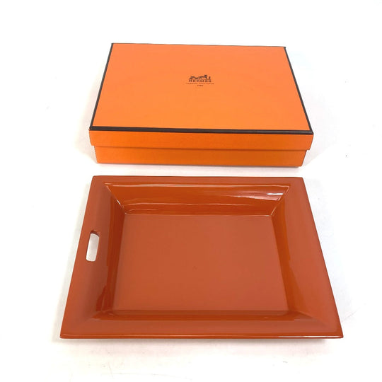 HERMES hair accessory lacquer Orange tray Vidposh tray Women Used Authentic