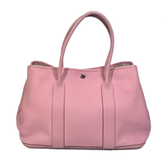HERMES Tote Bag leather pink Garden party PM Tote Bag Women Used Authentic