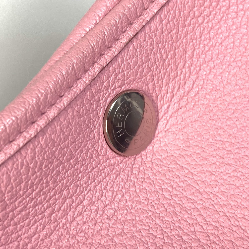 HERMES Tote Bag leather pink Garden party PM Tote Bag Women Used Authentic