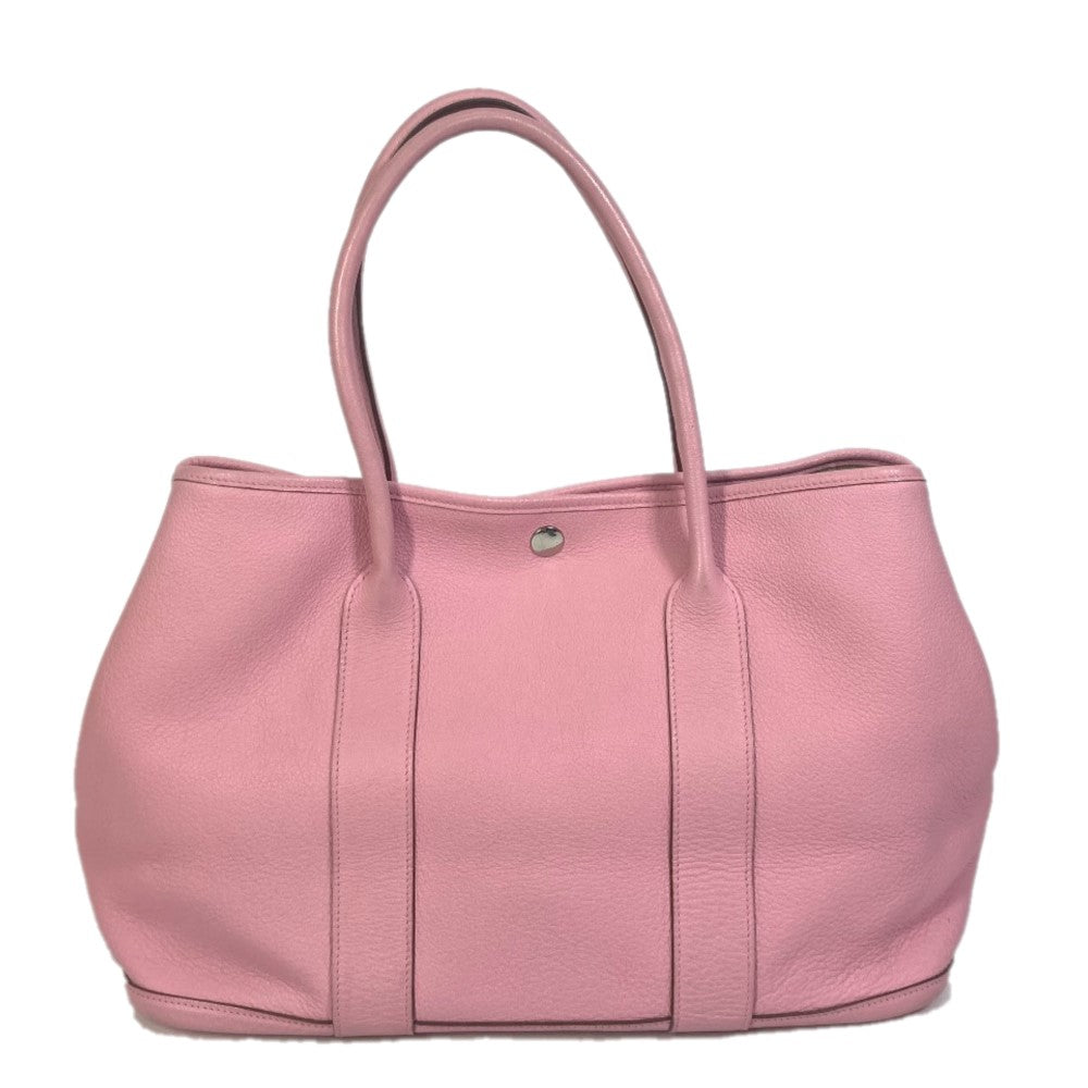 HERMES Tote Bag leather pink Garden party PM Tote Bag Women Used Authentic