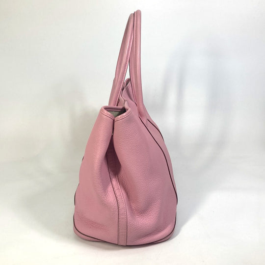 HERMES Tote Bag leather pink Garden party PM Tote Bag Women Used Authentic