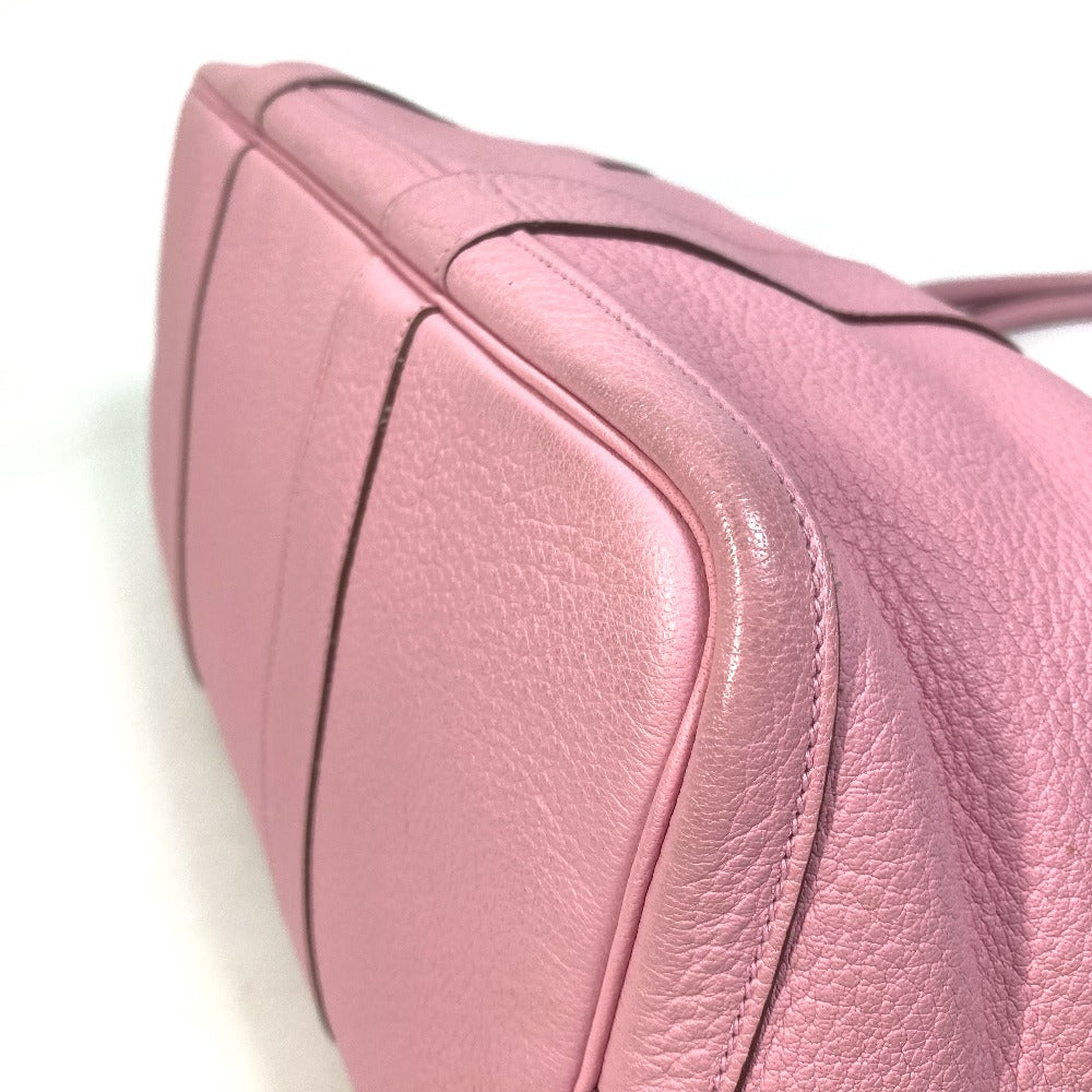 HERMES Tote Bag leather pink Garden party PM Tote Bag Women Used Authentic