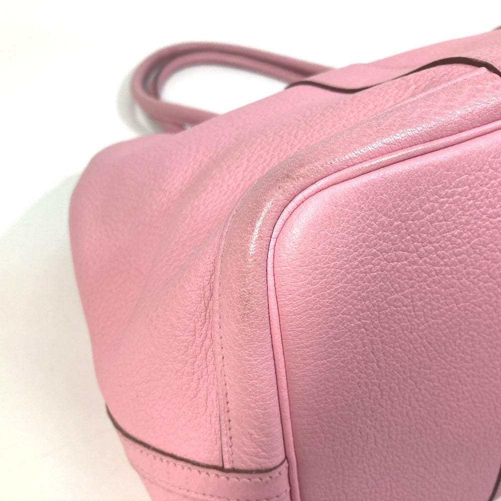 HERMES Tote Bag leather pink Garden party PM Tote Bag Women Used Authentic