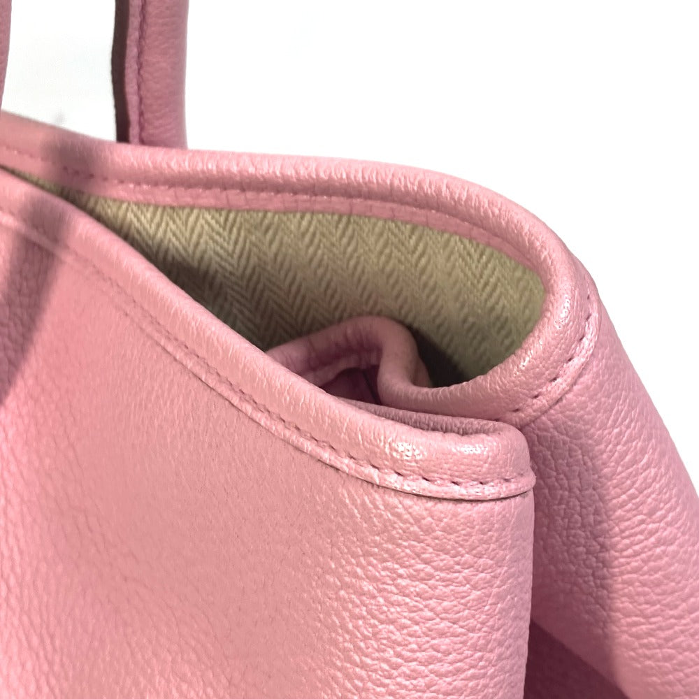 HERMES Tote Bag leather pink Garden party PM Tote Bag Women Used Authentic