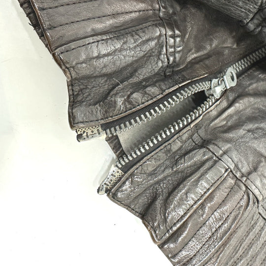 ISAMUKATAYAMA BACKLASH Blouson 982-02 leather Dark brown Riders Buffalo leather mens 1 (S size) Used Authentic