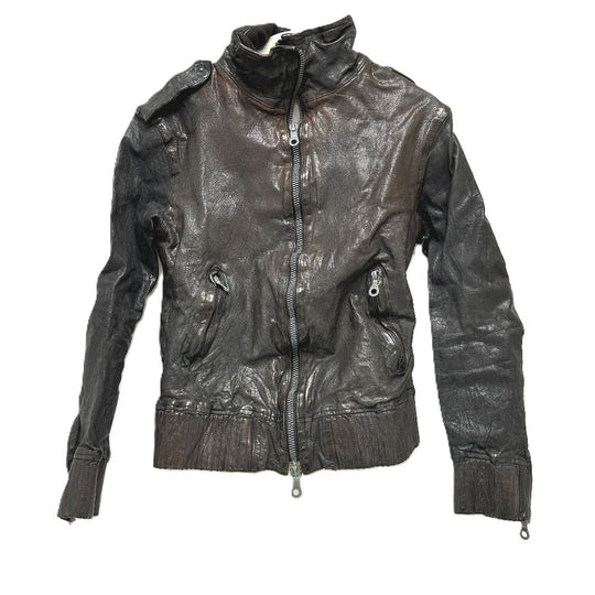 ISAMUKATAYAMA BACKLASH Blouson 982-02 leather Dark brown Riders Buffalo leather mens 1 (S size) Used Authentic