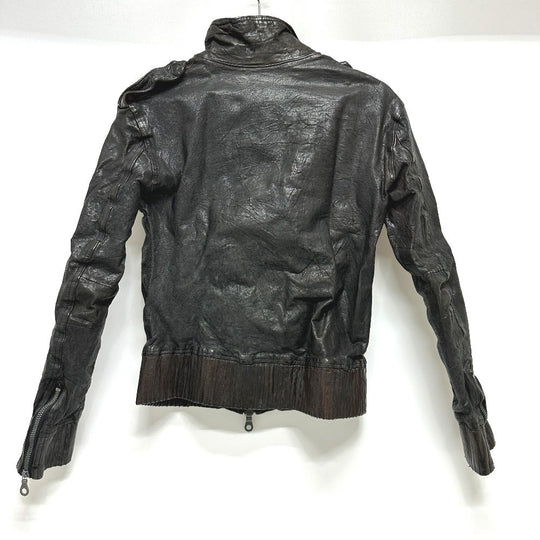 ISAMUKATAYAMA BACKLASH Blouson 982-02 leather Dark brown Riders Buffalo leather mens 1 (S size) Used Authentic