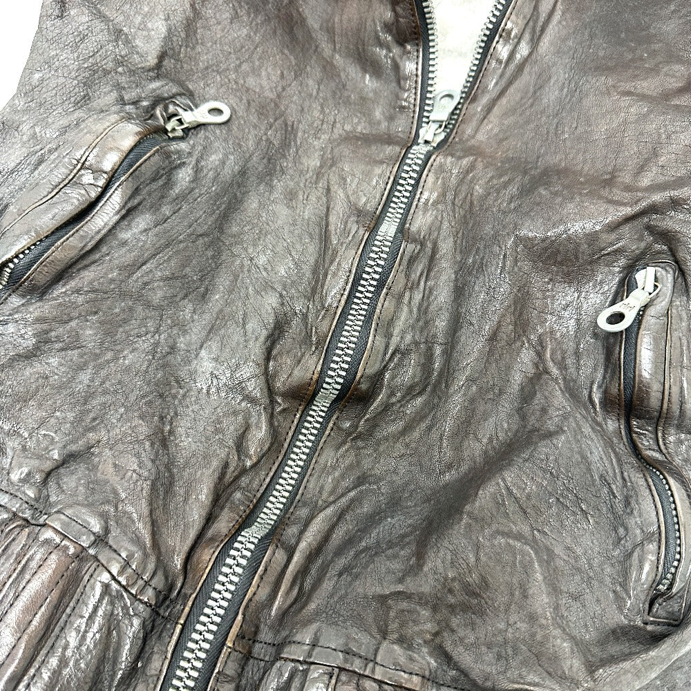 ISAMUKATAYAMA BACKLASH Blouson 982-02 leather Dark brown Riders Buffalo leather mens 1 (S size) Used Authentic