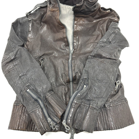 ISAMUKATAYAMA BACKLASH Blouson 982-02 leather Dark brown Riders Buffalo leather mens 1 (S size) Used Authentic