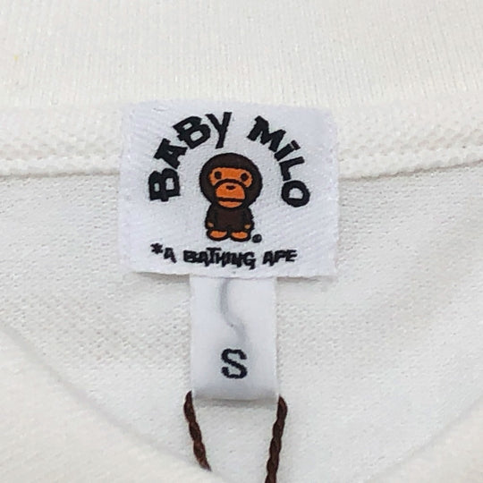 A BATHING APE Short sleeve polo shirt cotton white BAPE Milo x Kitty mens S Used Authentic