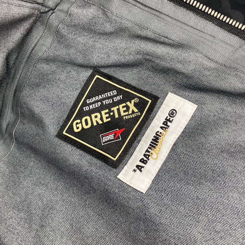 A BATHING APE Jacket polyester black GORE-TEX GORE-TEX military outerwear mens XS Used Authentic