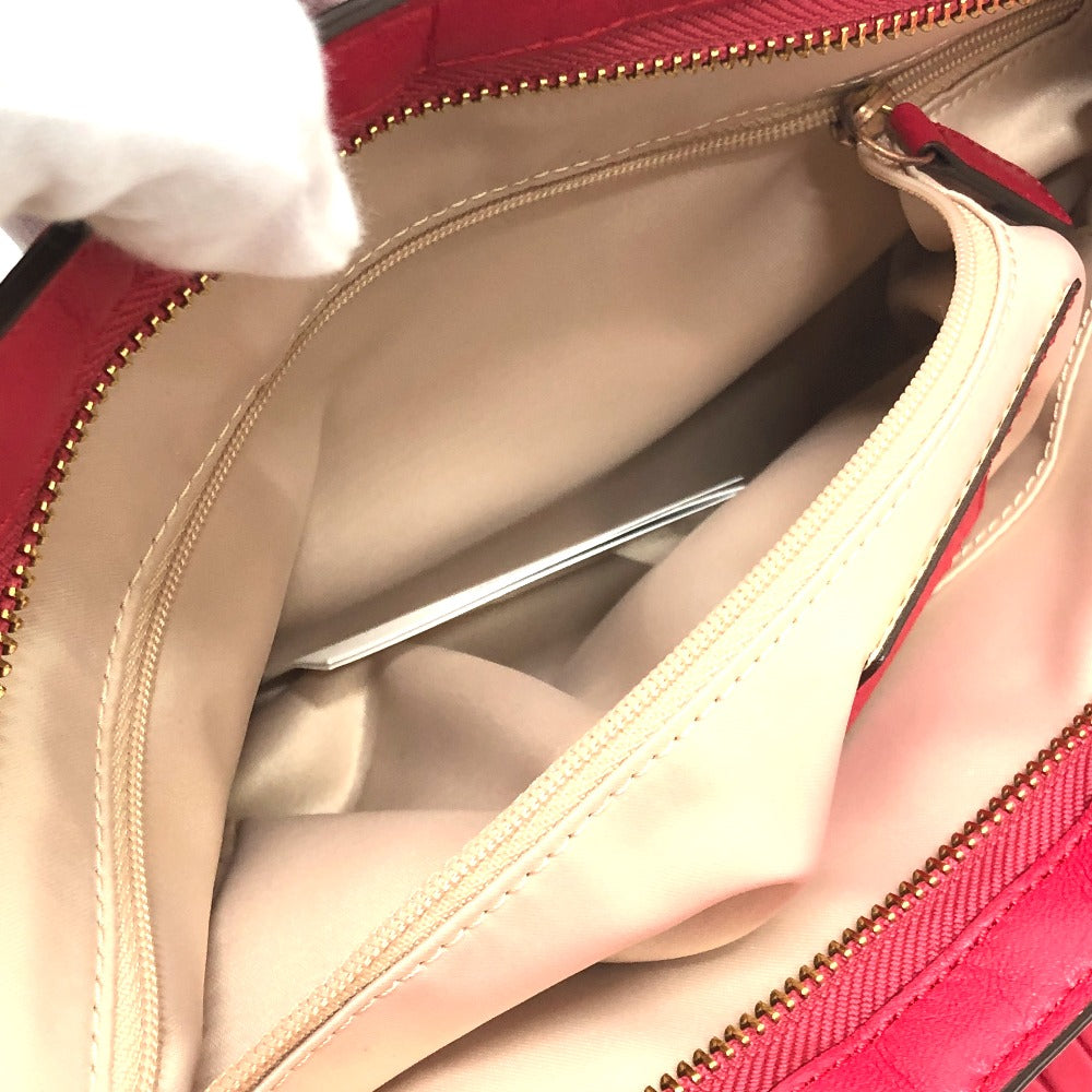 COACH Tote Bag 21281 leather Red Madison Gathered Women Used Authentic