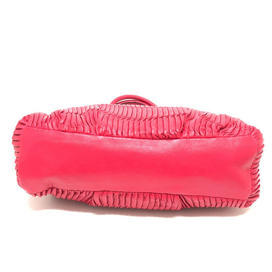 COACH Tote Bag 21281 leather Red Madison Gathered Women Used Authentic