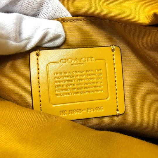 COACH Handbag F31466 leather yellow Mini Emma Satchel Women Used Authentic
