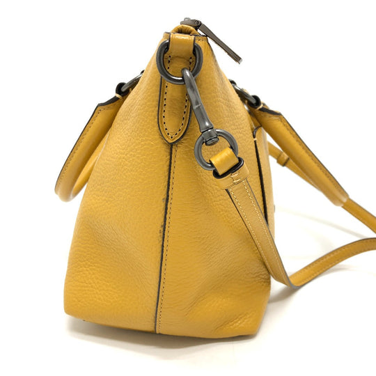 COACH Handbag F31466 leather yellow Mini Emma Satchel Women Used Authentic
