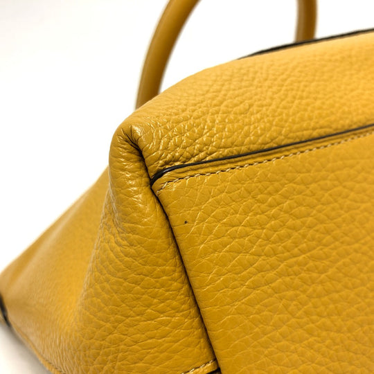 COACH Handbag F31466 leather yellow Mini Emma Satchel Women Used Authentic