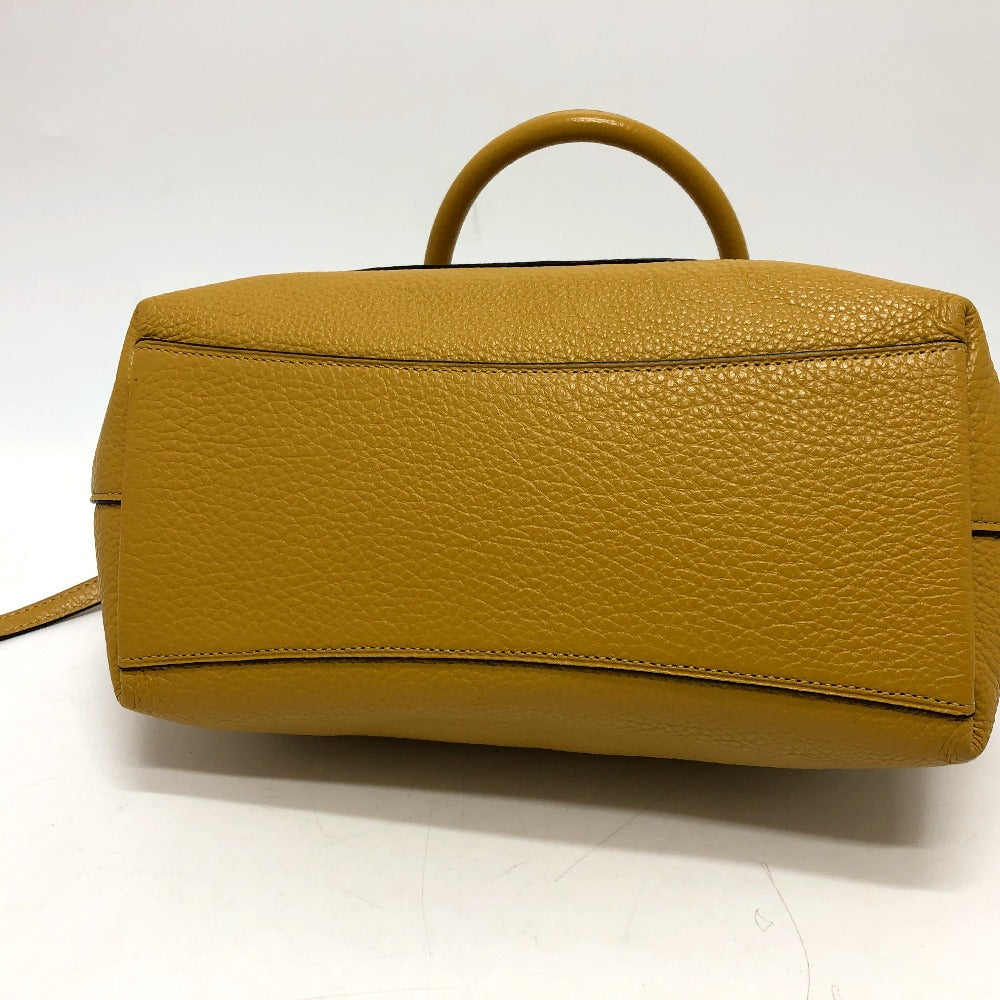 COACH Handbag F31466 leather yellow Mini Emma Satchel Women Used Authentic