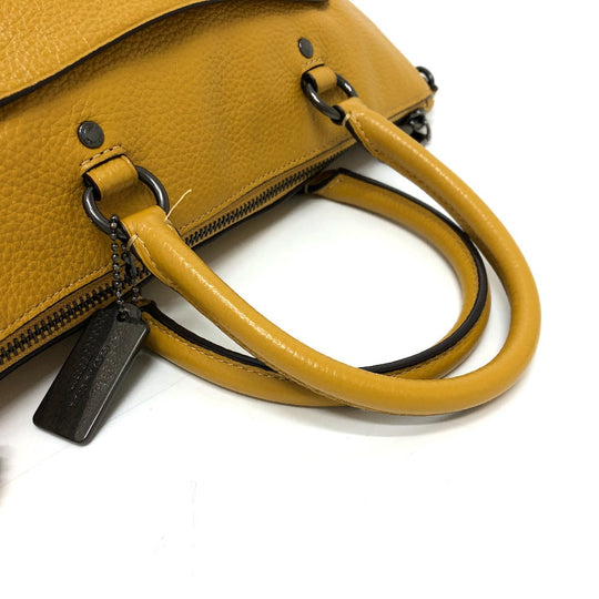 COACH Handbag F31466 leather yellow Mini Emma Satchel Women Used Authentic