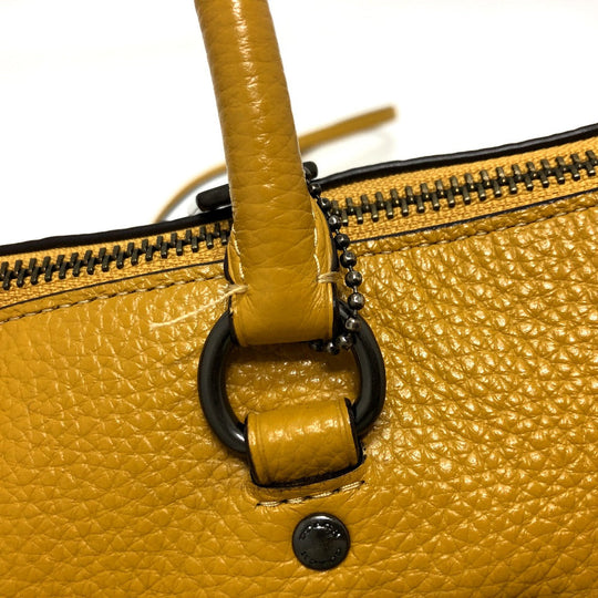COACH Handbag F31466 leather yellow Mini Emma Satchel Women Used Authentic