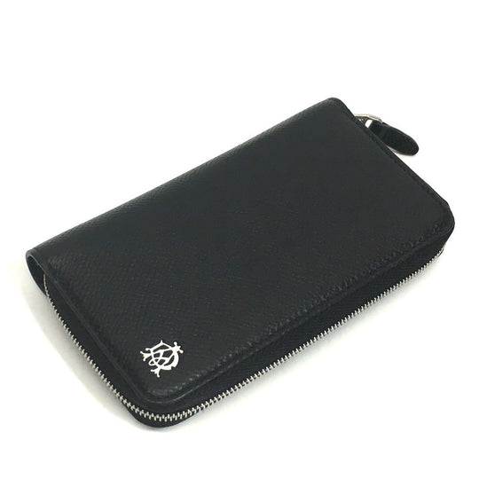 Dunhill Key case Key holder  leather black Round zip mens Used Authentic