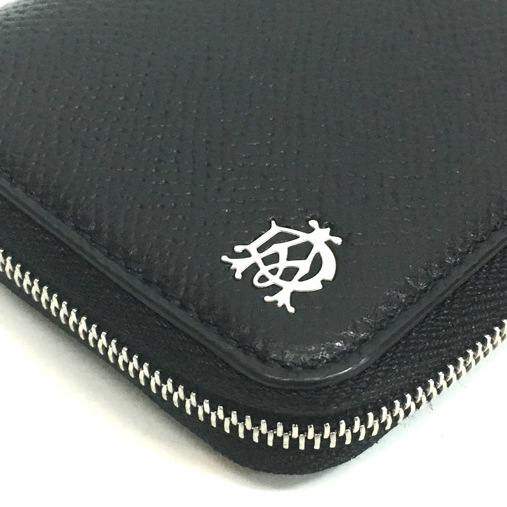 Dunhill Key case Key holder  leather black Round zip mens Used Authentic