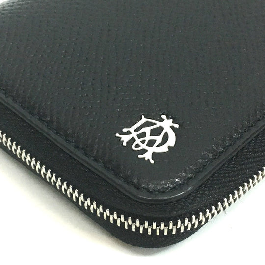 Dunhill Key case Key holder  leather black Round zip mens Used Authentic