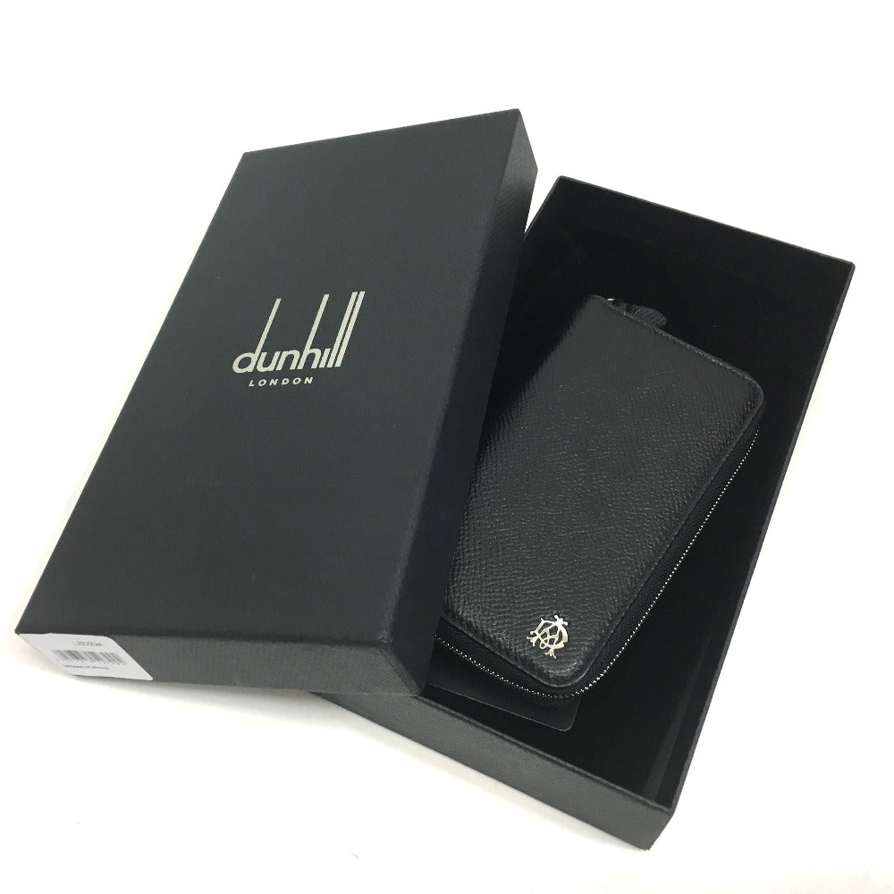 Dunhill Key case Key holder  leather black Round zip mens Used Authentic