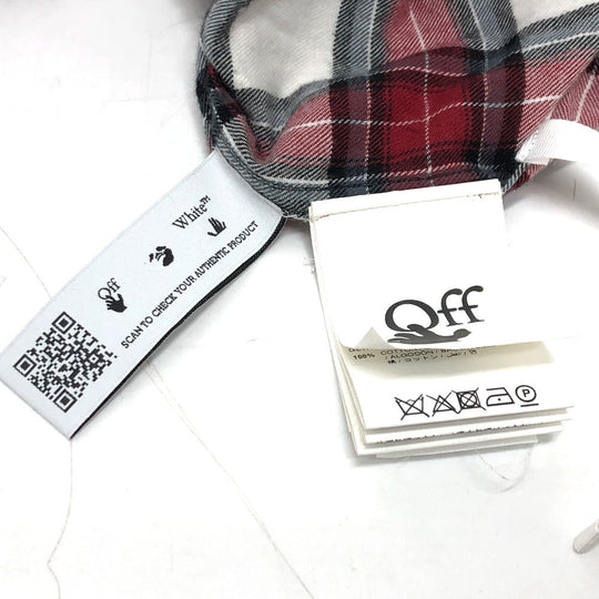 OFF-WHITE Long sleeve shirt cotton Red Long sleeve Spray Check Pattern mens XL Used Authentic