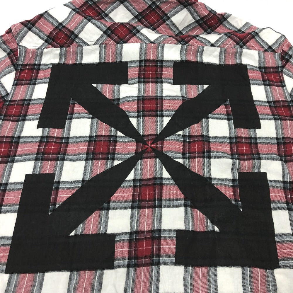 OFF-WHITE Long sleeve shirt cotton Red Long sleeve Spray Check Pattern mens XL Used Authentic