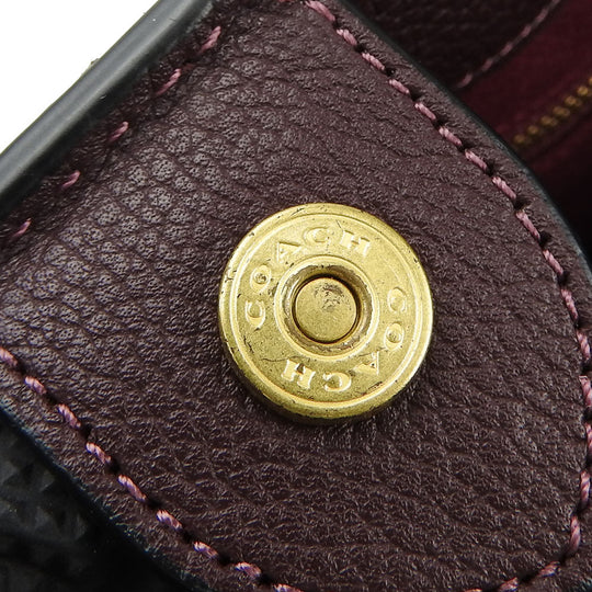 COACH Tote Bag 89143 Coated canvas, Leather, Canvas Brown Hose & carriage Women Used Authentic