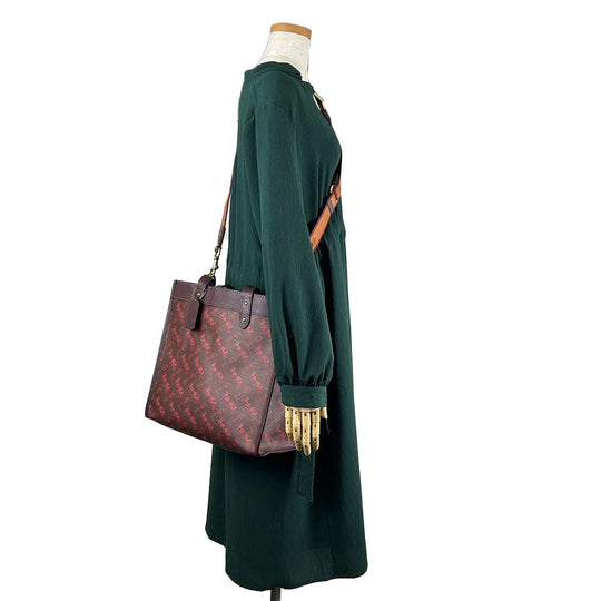 COACH Tote Bag 89143 Coated canvas, Leather, Canvas Brown Hose & carriage Women Used Authentic