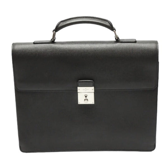 LOUIS VUITTON Business bag M32752 Taiga Leather black Briefcase Taiga Aldoise mens Used Authentic