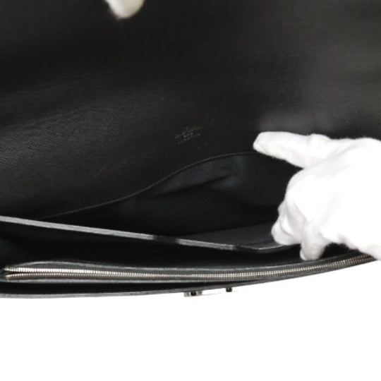 LOUIS VUITTON Business bag M32752 Taiga Leather black Briefcase Taiga Aldoise mens Used Authentic