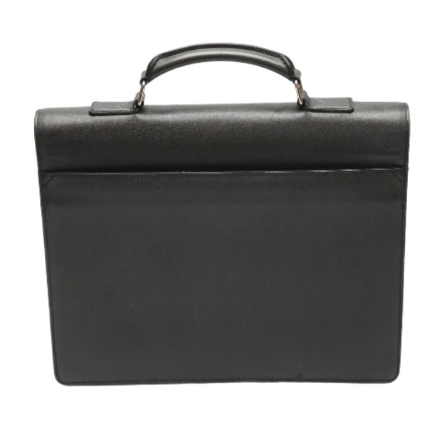 LOUIS VUITTON Business bag M32752 Taiga Leather black Briefcase Taiga Aldoise mens Used Authentic